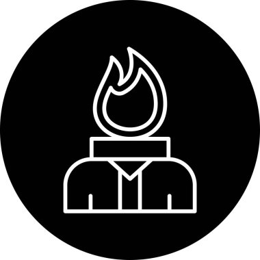 alevler içindeki baş tutku konsepti vektör illüstrasyonu 