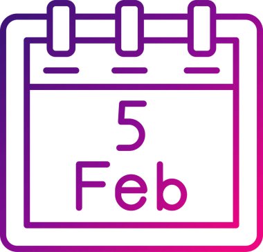 Şubat takvim simgesi tasarımı, web illüstrasyonu