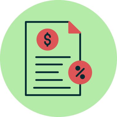 Vektör biçiminde soyut bir vergi belgesinin Web dostu illüstrasyonu.