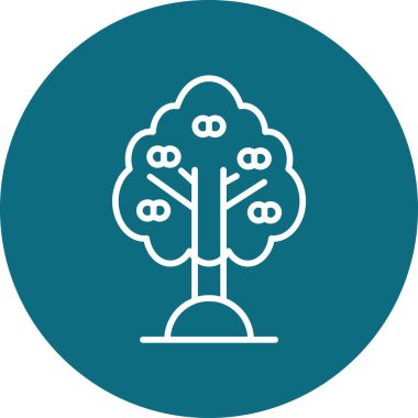 Kayısı ağacı. Web simgesi basit illüstrasyon