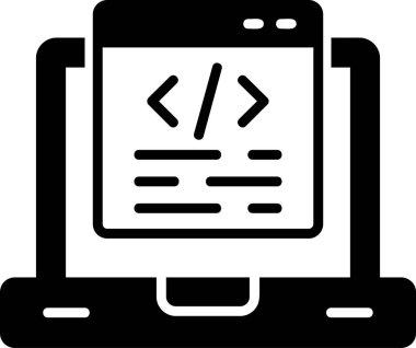 Kodlama. Web simgesi basit illüstrasyon