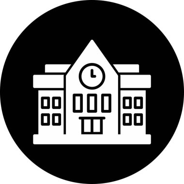 Okul canlandırma simgesi, vektör illüstrasyonu basit tasarım