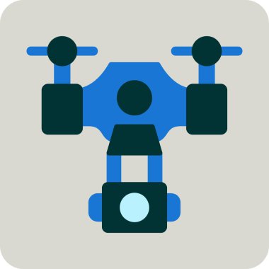 Drone simgesi, vektör illüstrasyonu basit tasarım
