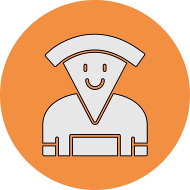Pizza karakteri. Web simgesi basit illüstrasyon 