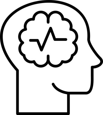 Beyin ikonu vektör illüstrasyonu. Sara nöbeti. 