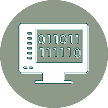 İkili Kod, Web simgesi basit illüstrasyon