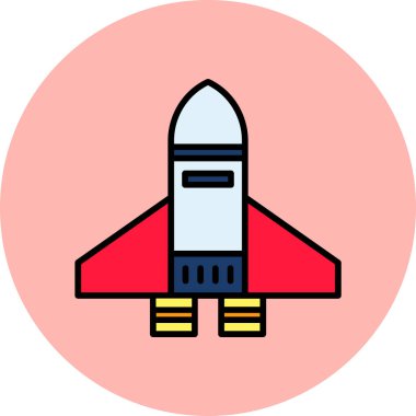 roket ikonu vektör illüstrasyonu 