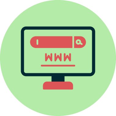 Basit bir vektör simgesi biçiminde çizilmiş soyut web araması.