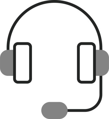 Müşteri hizmetleri, kulaklık ikonu. vektör illüstrasyonu 