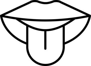 dudak ve dil simgesi, vektör illüstrasyonu