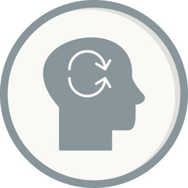 Beyin Bilinci simgesi, vektör illüstrasyonu  