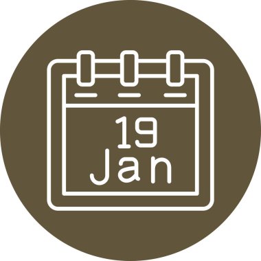 Ocak takvim simgesi tasarımı, web illüstrasyonu