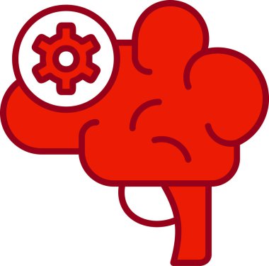 beyin ikonu vektör çizimi tasarımı