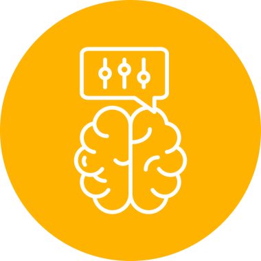 Beyin Simgesi Basit Vektör İllüstrasyonu 