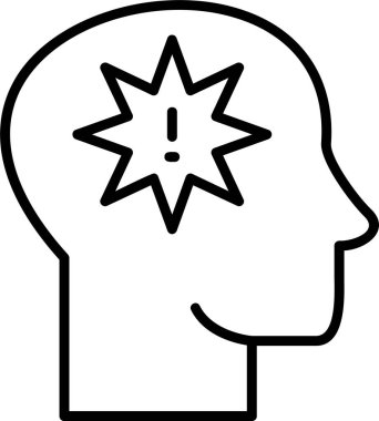 Ünlem işareti olan adam düz simge, panik konsepti, vektör illüstrasyonu