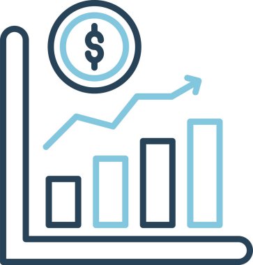 işletme büyüme grafiği vektör simgesi