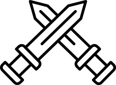 Çapraz kılıç simgesi vektör illüstrasyon 