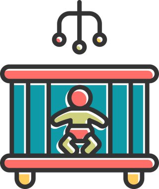 Bebek Yatağı Web simgesi, basit vektör illüstrasyonu