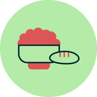 Karbonhidrat ikonlu yemekler, vektör çizimi basit tasarım