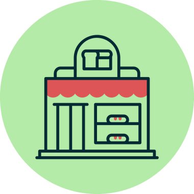 Fırın Dükkanı simgesi vektör illüstrasyonu 