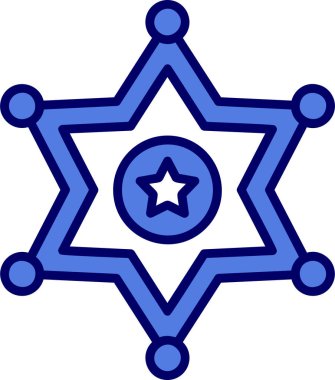 Şerif rozet simgesi, vektör illüstrasyonu