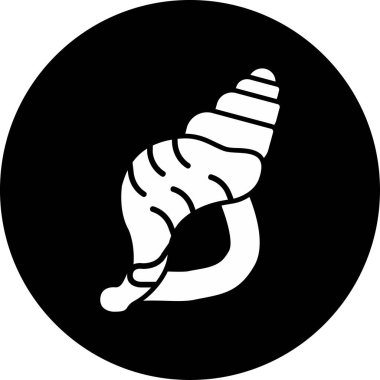 Deniz kabuğu düz simgesi, vektör illüstrasyonu 