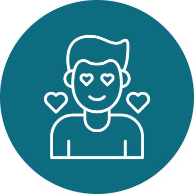 Aşık bir adam. Web simgesi basit illüstrasyon