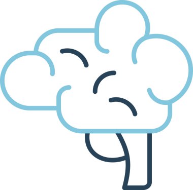 Beyin Simgesi Basit Vektör İllüstrasyonu 