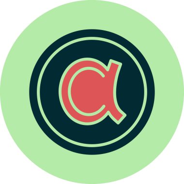 Alfa. Web simgesi basit tasarım