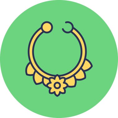 Septum piercinginin basit doğrusal resmi