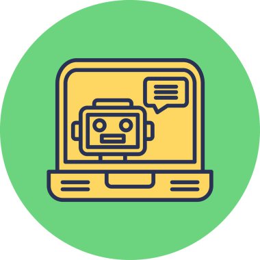 Chatbot, robot simgesi, vektör illüstrasyonu