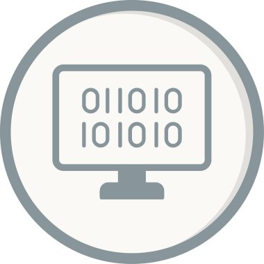 İkili Kod, Web simgesi basit illüstrasyon