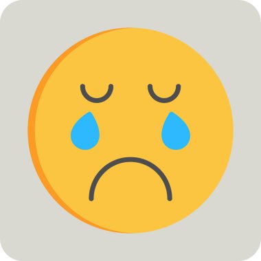 Ağlayan emoji. Web simgesi basit illüstrasyon