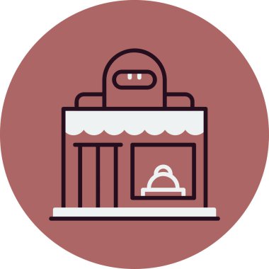 Fırın Dükkanı simgesi vektör illüstrasyonu 