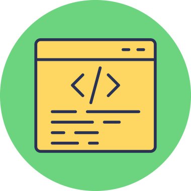 Web Programlama simgesinin basit vektör illüstrasyonu