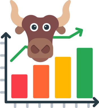 Boğa grafiği Borsa simgesi, basit illüstrasyon 