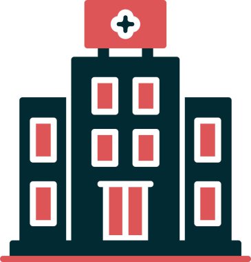 Hastane binası simgesi, vektör illüstrasyonu basit tasarım