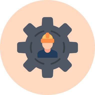 İşçi. Web simgesi basit illüstrasyon 