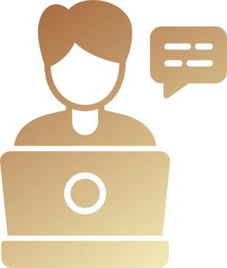 Bir video çağrısını temsil eden düz tasarım soyut simgesi.