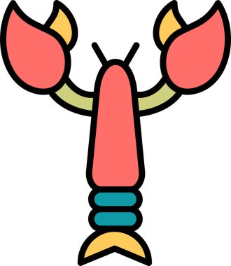 Istakoz simgesi vektör çizimi