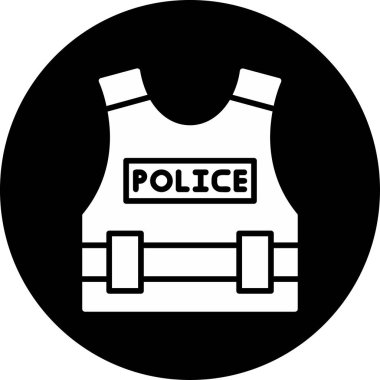 polis vücut zırhı ikon vektör illüstrasyonuName