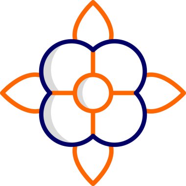 Çiçek süsleme simgesi ana hatlar biçiminde 