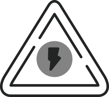 Yüksek Voltaj simgesi, vektör illüstrasyonu