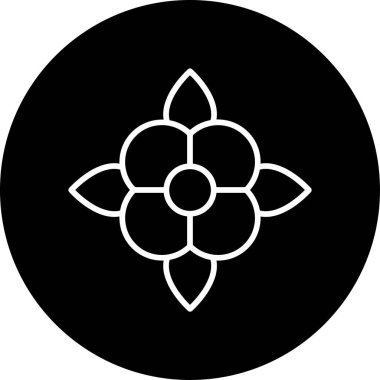 Çiçek süsleme simgesi ana hatlar biçiminde 