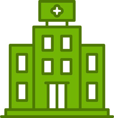Hastane binası simgesi, vektör illüstrasyonu basit tasarım
