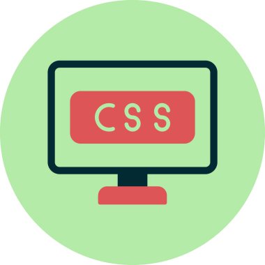 Css simgesinin basit vektör illüstrasyonu