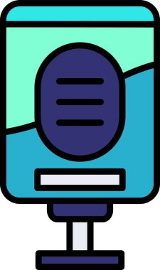 Mupi posterinin basit doğrusal çizimi