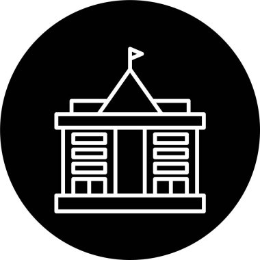 Hükümet binası simgesi, vektör illüstrasyonu