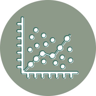 Doğrusal Regresyon Web simgesi, basit vektör illüstrasyonu