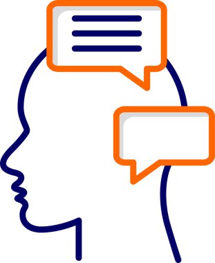 Özel konuşma. Web simgesi basit illüstrasyon